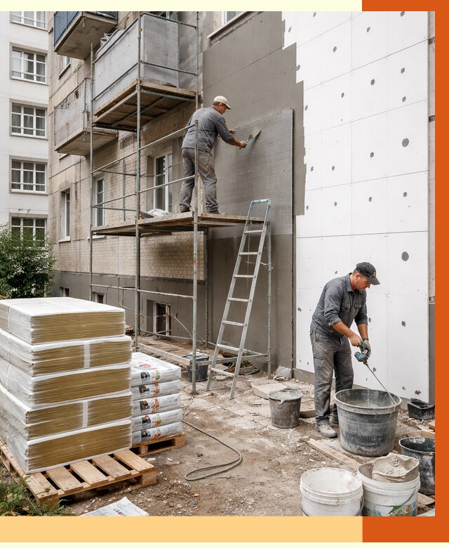 Утепление квартиры снаружи в Надыме от 6382 руб/м2 под ключ | ТепломастерНдм